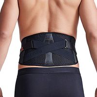 Omecon Back Brace Belt - Lumbar Support Belt Relief for Back Pain, Lumbar Disc Protrusion, Adjustable Pull Straps, Breathable Fabric, Unisex Support Belt for Lifting Sports or Therapy
