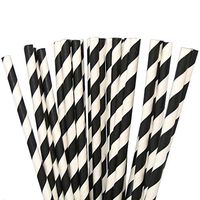 Moserary Paper Straws 25/Pack Biodegradable Colorful Striped Design, Disposable Environmental Friendly Drinnking Straws for Party BBQ