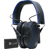 Lucid Audio HLT-BT-H-PH-TV Amped Sound Amplifying Bluetooth Hearing Headphones with Wireless TV Streamer - Black/Blue
