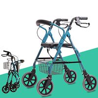 Rollator Walking Aids for Seniors, Upright Posture Rolling Walker, Lightweight Foldable Aluminum Walker with Comfort Seat, Used for Seniors Walking Shopping,Blue
