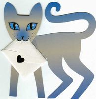 Siamese Cat 3D Die Cut Special Delivery Notecards"Dandy"