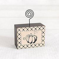 4" X 3" X 2" Wood Block Holder (Pumpkin) Black/Tan– 68129