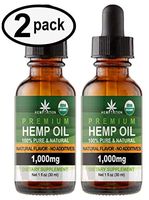 Natural Premium Hemp Oil Extract for Pain Relief, Stress, Anxiety, Sleep 2000MG - 2 Pack