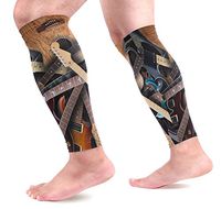 LEVEIS Guitar Instrument Music Calf Compression Sleeves 1 Pair, Leg Performance Support for Shin Splint Calf Pain Relief Men & Women Guards Sleeves for Running Cycling