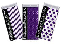Flexicore Packaging | Pin Stripe & Polka Dot Gift Wrap Tissue Paper | Size: 15 Inch X 20 Inch | Count: 30 Sheets | Color: Purple | DIY Craft, Art, Wrapping, Decorations