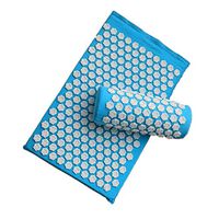 Wiixiong Lotus Acupuncture Massage Pads+Pillow Set Relief Stress Pain Mat (Sky Blue)