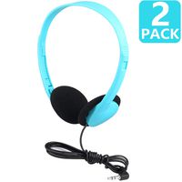 Kids Headphones,Wired Headphones for Kids Children Girls Boys Teens Portable Adjustable On Ear Headsets 3.5mm Jack Compatible iPad Chromebook Computer MP3/4 Kindle Tablet-School Headphones (Baby Blue)