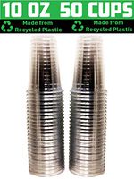 [50 Pack - 10 oz.] Earth - Friendly Eco Crystal Clear R - PET Recycled Plastic Cups [Cups Only, Lids Sold Separately]