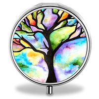 IMLONE Pill Organizer, Customized Life of Tree Pill Boxes with 3 Components for Purse