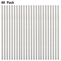 Brightbuy Set of 48 Stainless Steel Metal Straws 8.5'' Reusable Drinking Straws For 20oz Tumblers Yeti 6mm Diameter (48 Straight) Silver