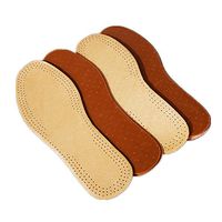 Handcrafted Thin Premium Leather Comfort Shoe Insoles, Slightly Padded with Latex Foam