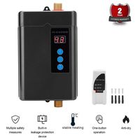 Caredy Water Heater, Instant Water Heater,Mini Electric Tankless Water Heater Hot Water Heater Electric Water Heater Instant Hot Water Household Hot Water Tank (Black US Plug 110V 3000W)