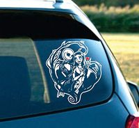 CELYCASY Jack & Sally Nightmare Before Christmas Jack Sally Love Vinyl Decal for car, Truck, Laptop Wall White/Red