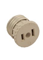 Leviton 125 15 Amp, 660 Watt, 125 Volt, 2-Pole, 2-Wire, Socket to Outlet Adapter, 1 Pack, White