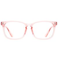 TIJN Blue Light Blocking Glasses Square Nerd Eyeglasses Frame Anti Blue Ray Computer Game Glasses (Pink)