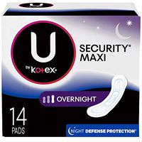 U by Kotex Maxi Pads, Overnight, Unscented 14 each
