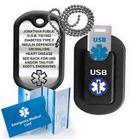 Medical Alert INFORMER USB Dog Tag - Black