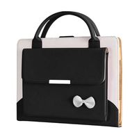 iPad 9.7 2017 Case, YiMiky Fashion Handbag Case for Girls PU Leather Case with Handle Multi Angles Viewing Smart Folio Stand Protective Cover Compatible 9.7'' iPad 2017/2018(Black)