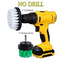 HIFROM 2 PCS, 4 inch Soft and 2 inch Medium Drill Brush Power Scrubbing Brush Drill Attachment for Cleaning Showers Tubs Bathrooms Tile Grout Carpet Tires BoatsUpholstery
