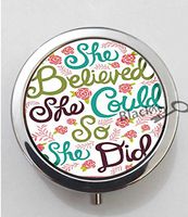 BlackKey She Believed She Could So She Did 3-Compartment Decorative Pocket Gift Box Case Organizer for Pill, Color 1-83