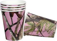 Club Pack Pink Vista Camo Printed 12 Ounce Paper Cups Box of 96