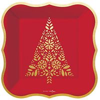Design Design Gold Foil Gilded Tree Paper Dessert Plares (8 ct)