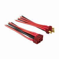 OliYin 3pairs Deans Style T Plug Male Female Connector Silicone Wire with 3.93inch 14awg Battery Connect Cable(Pack of 3)