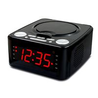 CD Player Alarm Clock Radio with USB Port Headphone Jack Aux Input, Remote Control Time Display with Backlight (Color : Black)