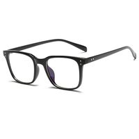 TR90 Blue Light Blocking Glasses for Women Square Computer Eyeglasses with Silver Studs Oversize Glasses Frame Clear Lens for Mid Big Face Anti Eyestrain (Black)