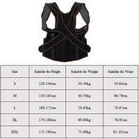 Back Brace Steel Plate Orthosis Corset Posture Corrector Lumbar Shoulder Support Belt Kyphosis,Black,L