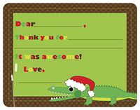 Merry Gator Fill-in Thank You Note Cards for Kids, 5.5" X 4.25" Notecards with White Envelopes