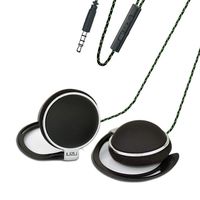Clip Type Earphones，Portable Stereophone Headphones,with Microphone and Call Controller Stereo Earphones,Suitable for Compatible with 3.5mm iPhone, Android Mobile Phone Black