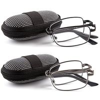 DOUBLETAKE Reading Glasses - 2 Pairs Readers with Belt Loop Zip Case - 1.50