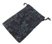 AEAOA Pack of 10 Velvet Gift Bags Drawstring Jewelry Pouches Candy Bags Wedding Favors (4x6 inches, Black Flower)