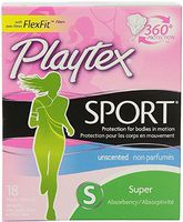 Playtex Sport Tampons - Super - 18 ct (Pack of 3)