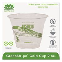 Eco-Products EPCC9SGS GreenStripe Renewable & Compostable Cold Cups - 9oz, 50/PK, 20 PK/CT