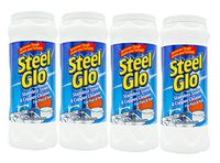 Steel Glo Stainless Steel Cookware Cleaner and Copper Cleaner (14 oz, 4 Pack) Helps Remove Stains and Tarnish from Pots and Pans, Multi-Purpose Metal Cleaner, Powder Form