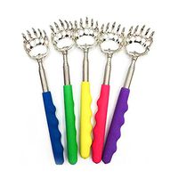 Massage Scratcher Retractable Stainless Steel Tickle Claw to Scratch Bear Claw Telescoping Back Scratchers, 5 Pieces of Extendable Massage Tools (Each Scratcher in Yellow, Blue, Purple, Green, Red)