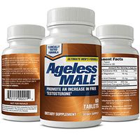 Ageless Male Free Testosterone Booster for Men - Promote Lean Muscle Mass w/Strength Training, Healthy Energy Production, Drive, Stamina, Enhancement, Health Supplement (60 Tablets, 1-Pack)