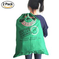 Inf-way Merry Christmas Drawstring Bags 20'' x 28'' Cotton Santa Sacks Canvas Pouch for Kids Gift (2 Pack)