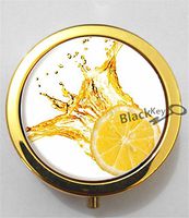 BlackKey Lemon Fruit 3-Compartment Decorative Pocket Gift Box Case Organizer for Pill, Color 2 -2332