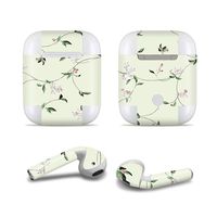 Masino Bluetooth Headset Protective Sticker Protector Decal Skin Cover for Apple AirPods 2 & 1 with Charging Case, NOT Compatible with AirPods 2 Wireless Charging Case (for AirPods, Decal- Flower)