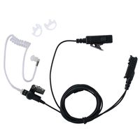 Klykon 2-Wire Covert Acoustic Tube Surveillance Earpiece Headset Mic PTT Kit for Motorola XPR3500e XPR3000 XPR3300 XPR3300e XPR3500 Two Way Radio Walkie Talkie
