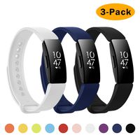 NANW Bands Compatible with Fitbit Inspire HR Bands/Fitbit Inspire Band, 3-Pack Adjustable Soft Silicone Inspire Straps for Women Men Sports Replacement Accessories Bands for Inspire/Inspire HR, Larg