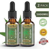 (2-Pack) Hemp Oil 5000mg Extract for Pain, Anxiety & Stress Relief - Peppermint Hemp Flavor, Pure Extract, Vegan Friendly, Helps with Skin & Hair, Relaxation, Better Sleep