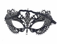 Mardi Gras Party Masquerade Mask,Party Gold and Silver Plus Diamond Sexy Hollow Half face Metal Eye mask Black Small Pointed Prom Masks