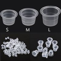 Generic 100pcs Plastic pigment Cups Caps Tattoo Ink Holder Permanent Makeup Supplies (S)