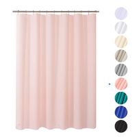 AmazerBath Plastic Shower Curtain, 72" W x 96" H EVA 8G Shower Curtain with Heavy Duty Clear Stones and Grommet Holes, Waterproof Thick Bathroom Plastic Shower Curtains Without Chemical Odor-Pink