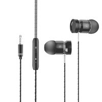 Earbuds, Earphones Headphones, Powerful Bass, in-Ear, Wired, Noise Isolating, Pure Sound with Remote Control and Microphone for iPhone, iPad, iPod, Samsung Android Smartphones, Tablets (Dark Gray)