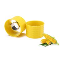 Corn Thresher Stripper Tool Stainless Steel Kitchen Circular Cob Corn Scraper Pitter Remover Yellow